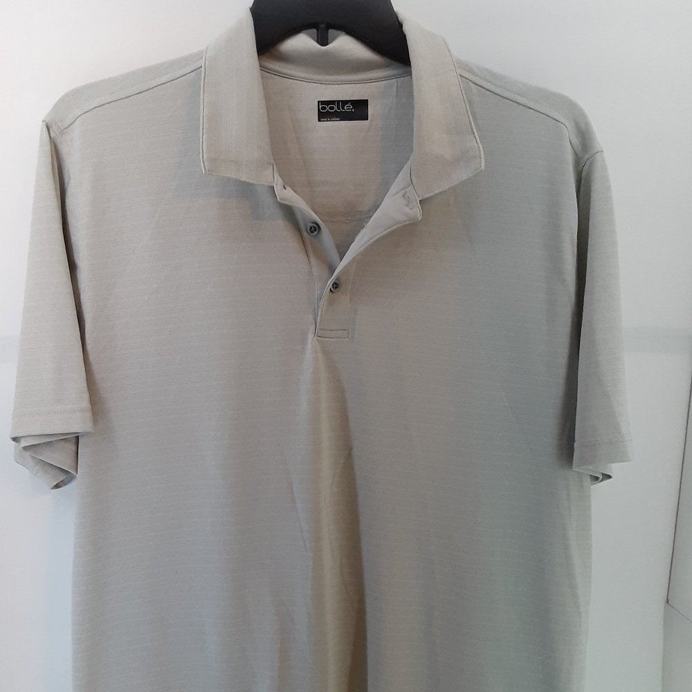 Bolle Men's Polo Short Sleeve Golf‎ Shirt Gray Button Top Size X-Large